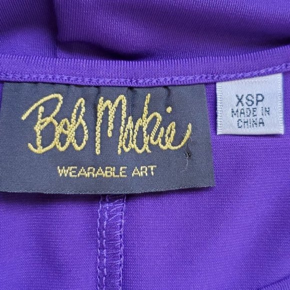 Bob Mackie Petite Purple Ruffle Sleeve Shift Dress NWOT Size XSP - Picture 7 of 10